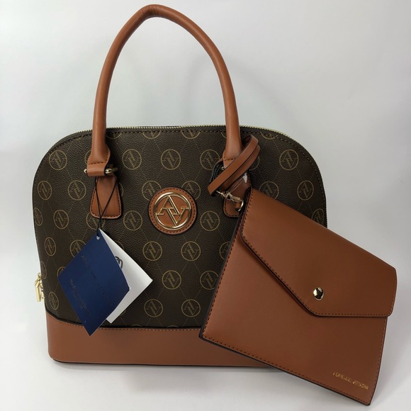Adrienne Vittadini Handbags - Adrienne Vittadini Handbag + Wallet Wristlet Set